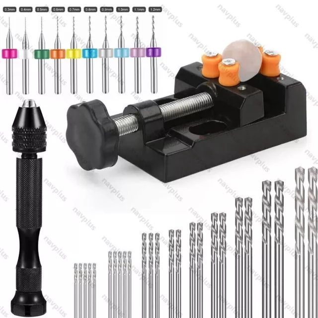 DIY Mini Twist Drill Bits Micro Hand Drilling Set Model Craft Wood Tool Lot