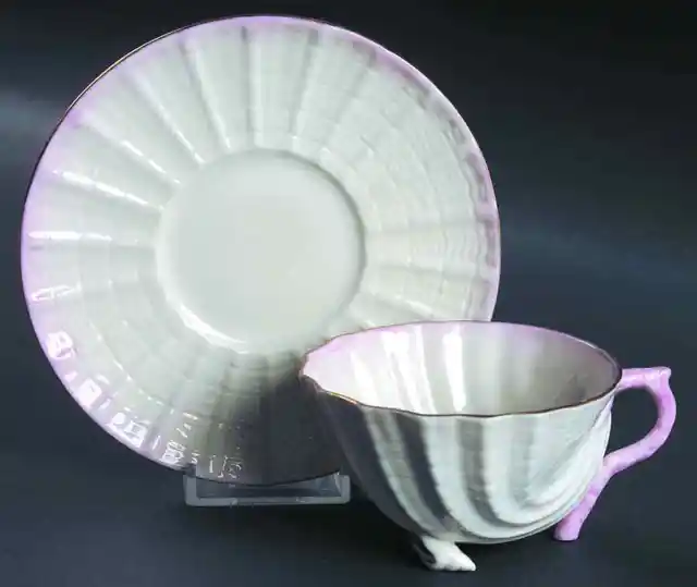 Belleek Pottery  Neptune Pink  Cup & Saucer 5417461