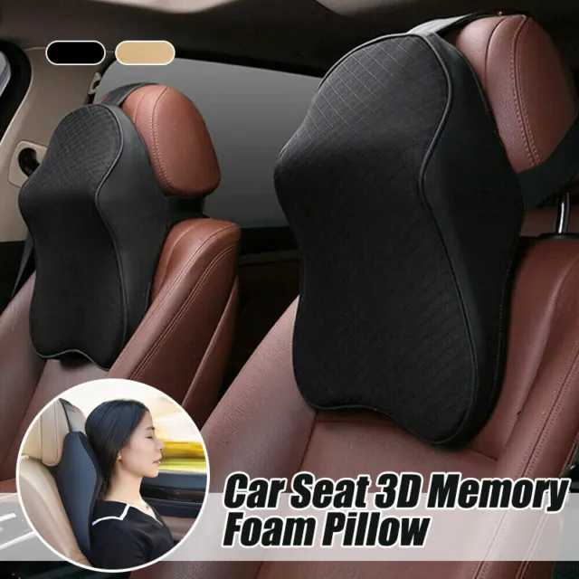 Car Seat Headrest Pad Memory Foam Pillow Black Head Neck Rest Support Cushion