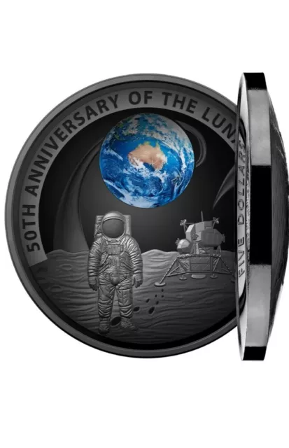 Silbermünze 50 Jahre Mondlandung 2019 - Australien - 1 Oz PP Black-Nickel