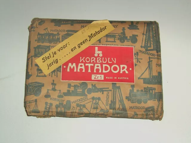 Rarität Matador ZR1 Exportversion Korbuly Baukasten 1930er Jahre Holzbaukasten