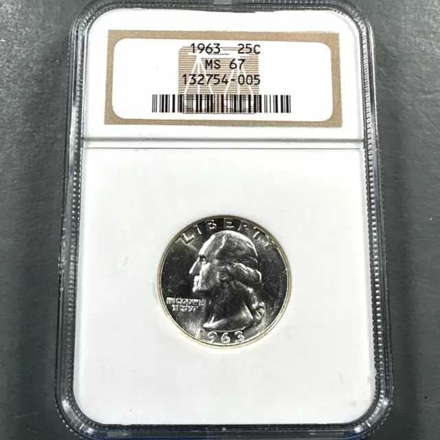 1963 25C Washington Quarter, NGC MS67 (75942)