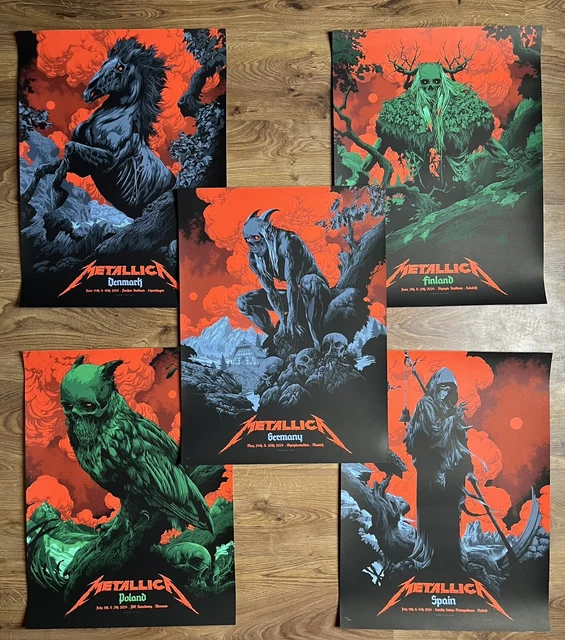 METALLICA M72 EUROPEAN Tour 5 POSTER SET Numbered Pop Up Shop 72 Seasons München EUR 829,99