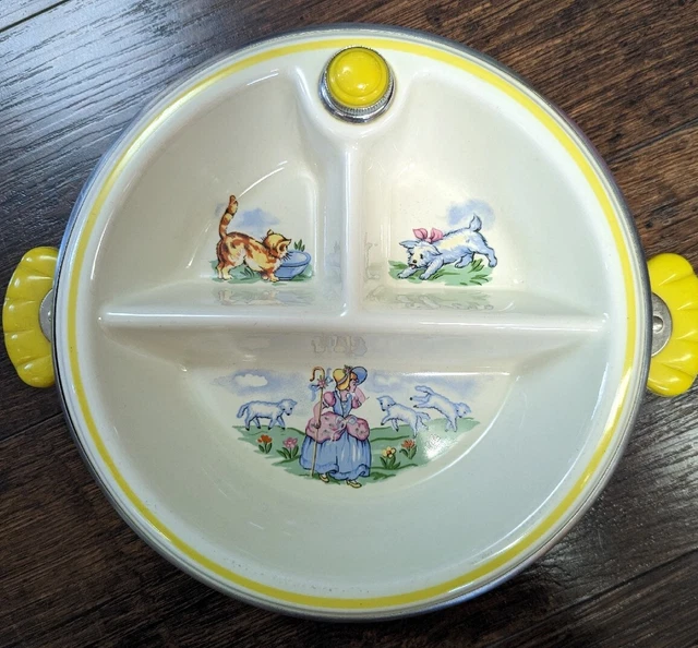 Vintage Childrens Warming  Dish Featuring Little Bo Peep
