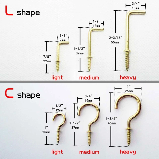 10/25pcs Picture Plant Lamp Light Curtain Wire Eye Bolt Screw in Hanger Cup Hook