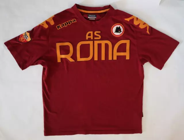 VINTAGE KAPPA AS Roma T-Shirt Football Soccer Rome Stitched Xtra Large ...