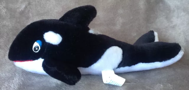 Sea World Shamu Killer Whale Orca Soft Toy Plush 10" Animation Eyes USA Excl