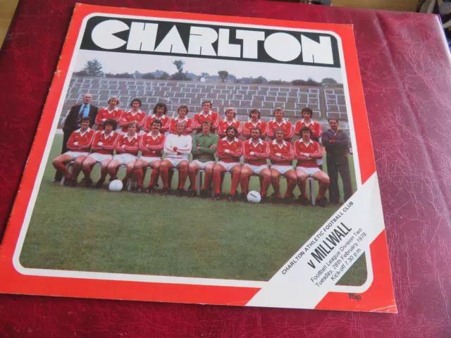 CHARLTON ATHLETIC. - v.- Millwall.       Div.2.    1977-8.     **VGC**