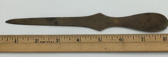 Brass 1920 Stephenson & Bro Coal Merchants Letter Opener Mining 50th Anniversary 4