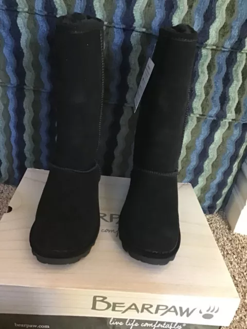 Bearpaw Size 11 Women's tall boot black New with box