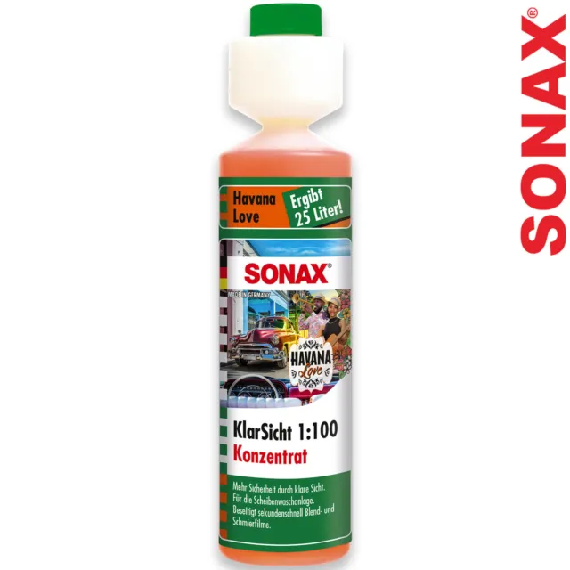 SONAX Klarsicht 1:100 Konzentrat Havana Love Scheiben Zusatz Reiniger 250ml
