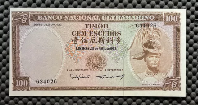 Portugal Portuguese Timor 1963 100 Escudos Unc