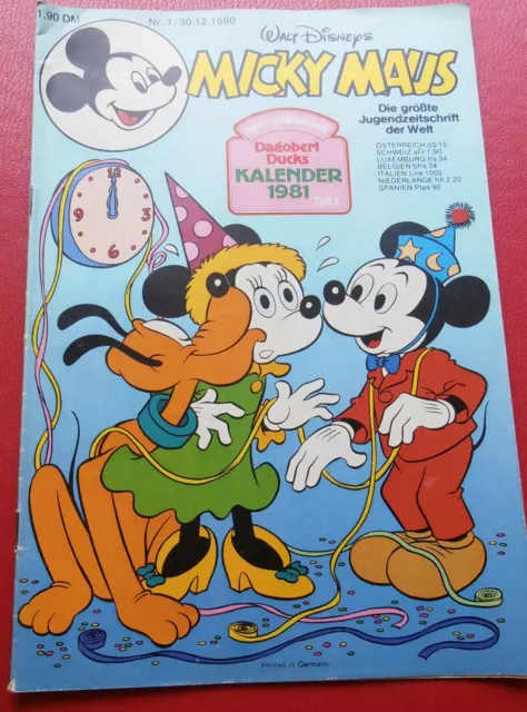 Micky Maus Heft Nr. 1,15,36,39,40,42 von 1980 Walt Disneys Comics