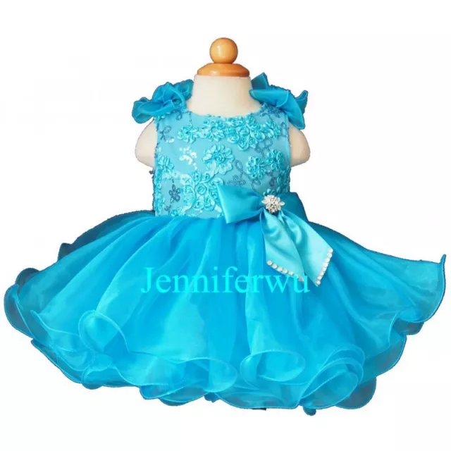 G190-1 Infant Toddler Baby Newborn Little Girl's Pageant Party dress 12-18Months