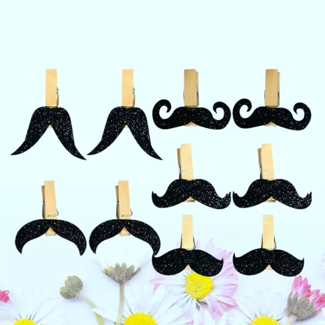 Mustache Clothespins Wooden Party Banner Decorations