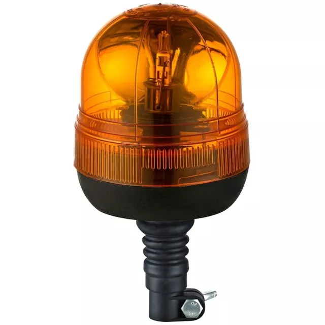 Flexible DIN Pole Mount Agriculture Halogen Rotating Flashing Amber Beacon 12V