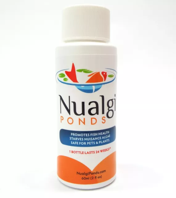 Nualgi Ponds 60 ml Natural Algae Control & Water Clarifier, Promotes Fish Health