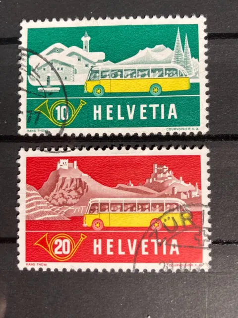Schweiz 1953 Satz Alpenpost gestempelt