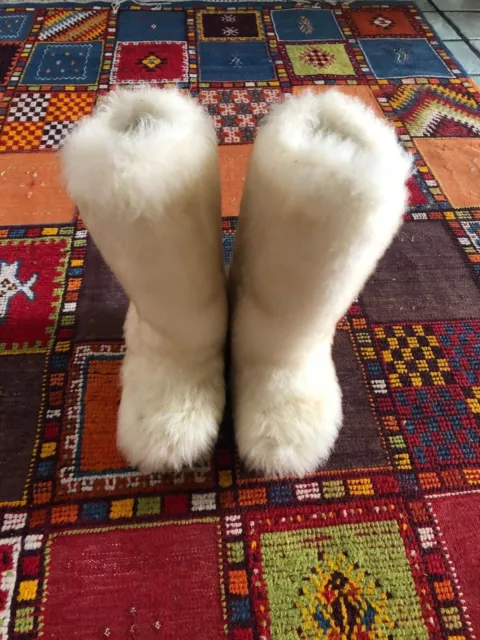 Bottes Femme après ski Yeti - vintage - Années 70 - Couleur ivoire- Taille 37  