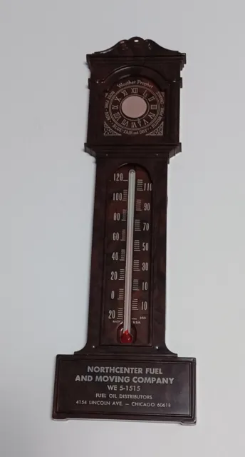 Vintage Wall Hanging Plastic Thermometer Advertising North Center Chicago