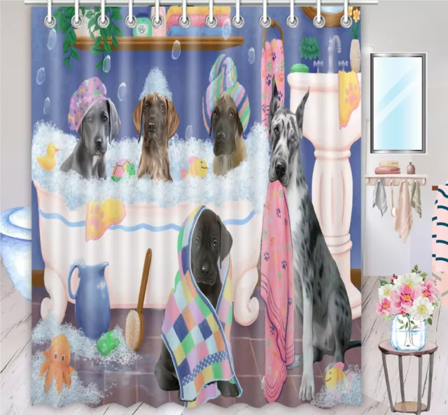 Halloween Great Dane Dog Shower Curtain Bathtub Screens Personalized Hooks