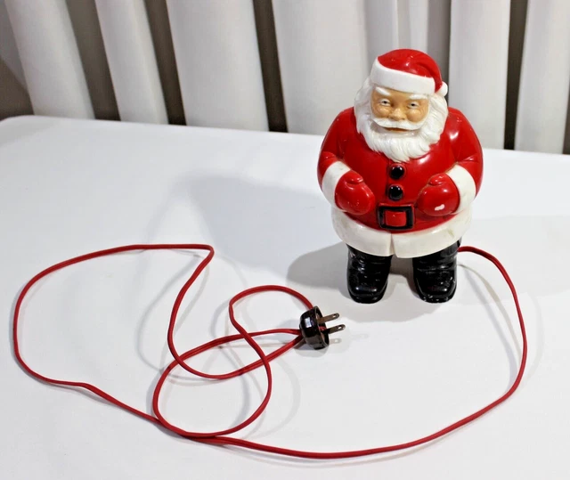 VINTAGE GENERAL PRODUCT Hard Plastic Santa Claus Table Top Light Lamp