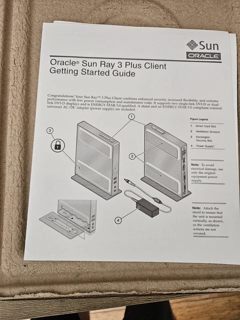 SUN ORACLE SUN Ray 3 Plus Virtual Desktop Thin Client 7503 TC3-P0Z-00 ...