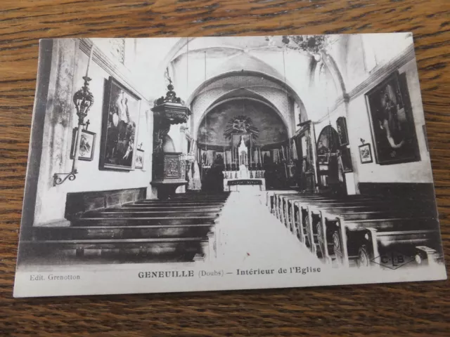 25 Cpa Geneuille Intérieur De L'église
