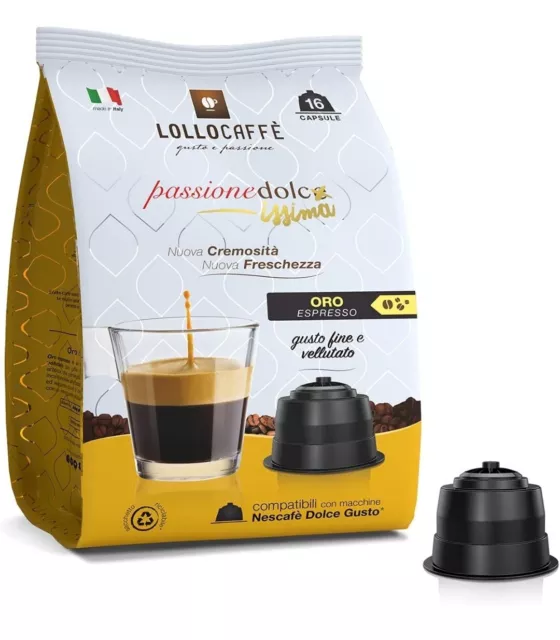 Paquet de 16x Capsules Lollocaffè di Napoli compatible Dolce gusto