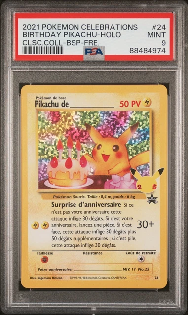 Carte Pokémon Pikachu 25/25 Holo 25 Ans - Non Gradée - État Moyen/Très Bon (Moderately Played)