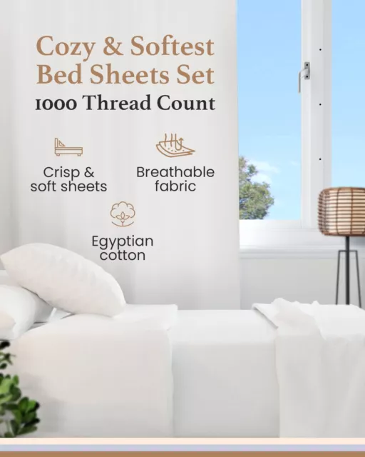 SPLIT KING SHEETS Sets for Adjustable Bed Cotton, Luxury Sheets, 1000 ...