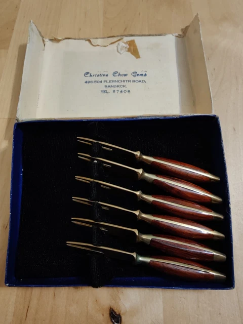 Vintage Miniature Thai Forks, Set Of 6  (Thailand) Unused