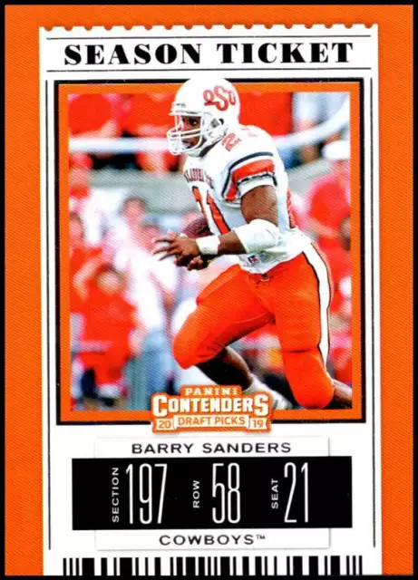 2019 Panini Contenders Draft Tickets Season Ticket #13 Barry Sanders NM-M ID:287