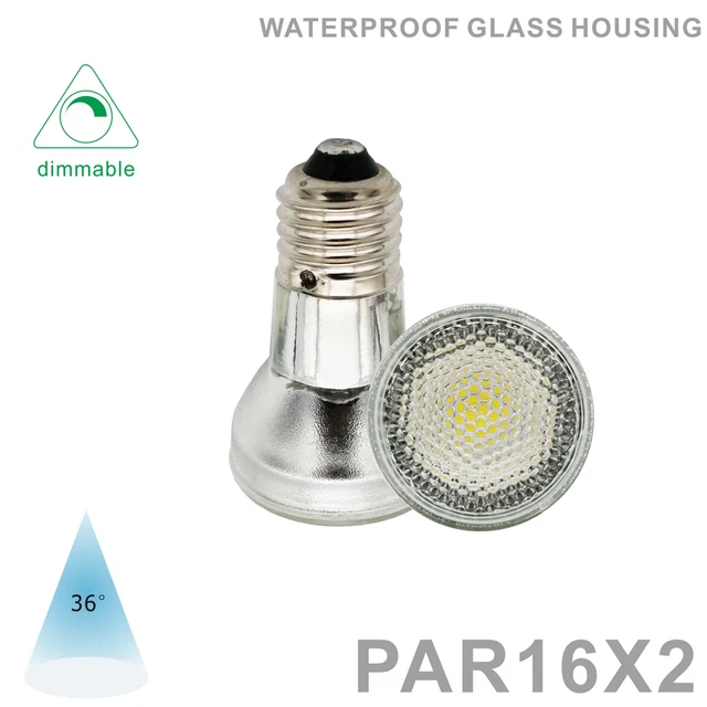 2 pcs Dimmable PAR16 Led Spot Light AC/DC 110V-130V E26,Holagen Bulb Replacement