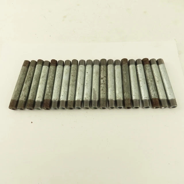 1/8" NPT x 3" Galvanized Iron Pipe Nipple Fitting Schedule 40 Lot of 20