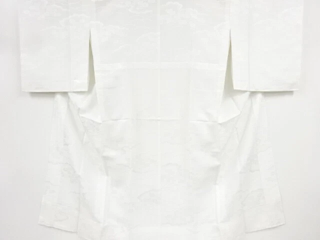 82402# Japanese Kimono / Hitoe Juban / Woven Cloud With Kiku