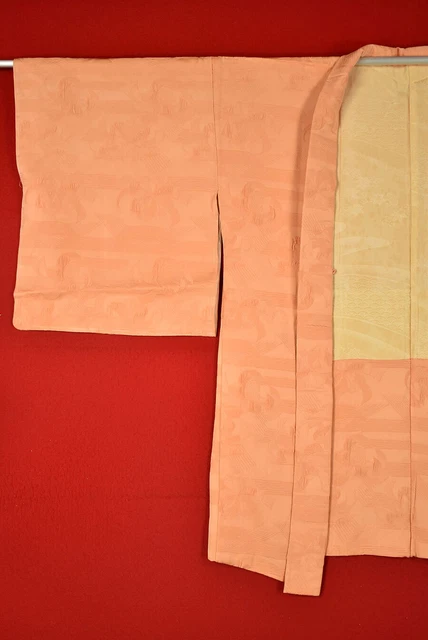 Vintage Japanese Kimono Silk Antique BORO HAORI Kusakizome Woven/B096/590 3