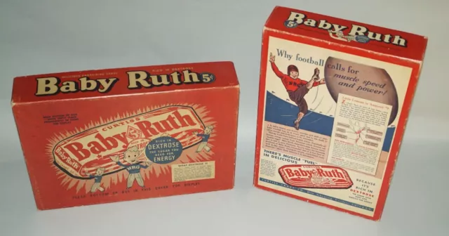 Circa 1930S - 1940S Baby Ruth Empty Candy Bar Box Great Football Graphics! *