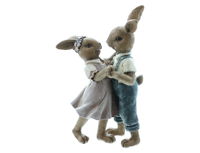 Coppie Coniglietto " Tanzstunde " Decorazione Pasquale,Statua Pasqua