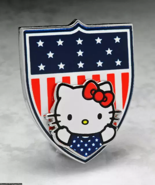 BADGE OLYMPIC PINS 2024 Paris Hello Kitty Team Usa Bouclier Drapeau