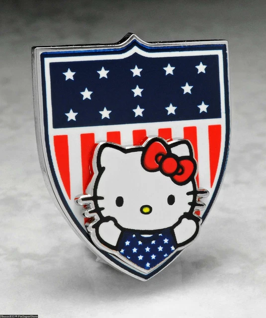OLYMPIC PINS BADGE 2024 Paris HELLO KITTY TEAM USA USOC SHIELD FLAG EUR