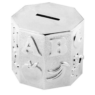 Bambino Silver Plated Octagon Alphabet ABC Money Box
