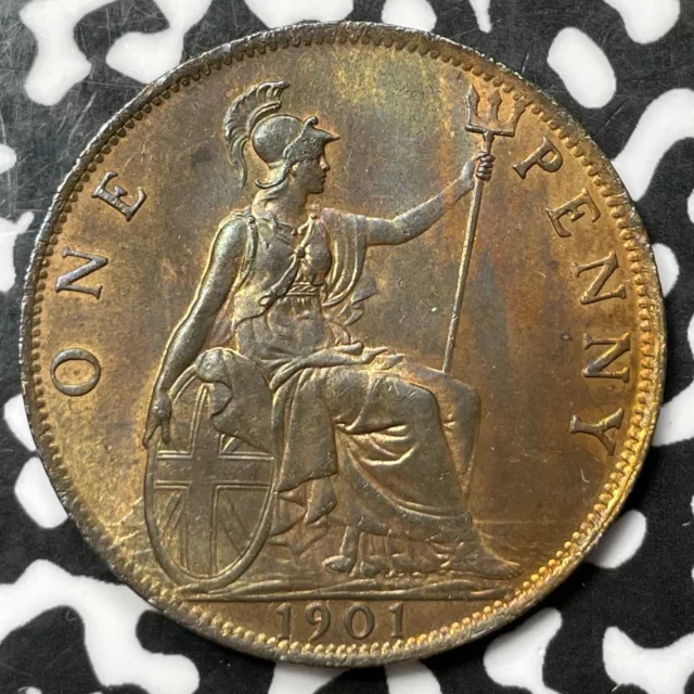 1901 Great Britain 1 Penny Lot#M9387 High Grade! Beautiful!