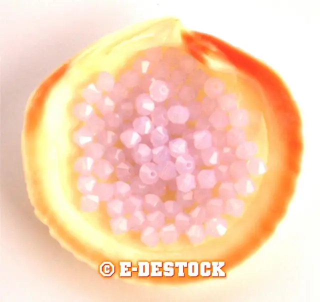25 Perles Toupies 4mm cristal Swarovski - ROSE WATER OPAL