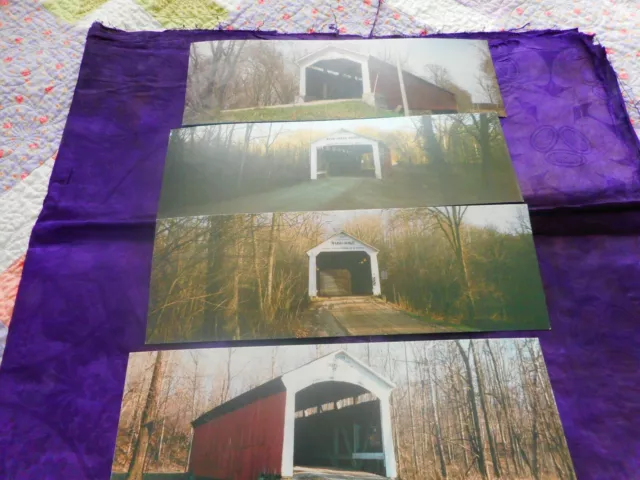 Park County Indiana Cover Bridges   Group of 4 l post cards  Great for Framing