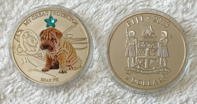 Rare Fiji Shar Pei .999 Silver Layered Coin - Add to Your Collection!