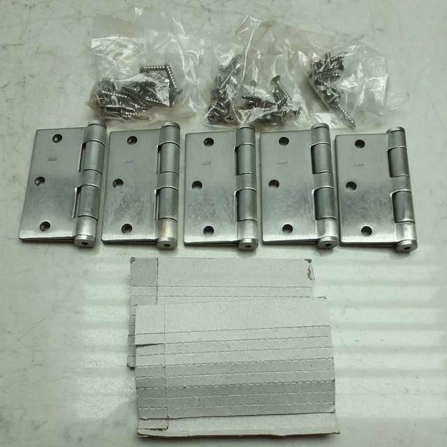 5 PACK ~ STANLEY 1 1/2 in W x 3 1/2 in H Satin Door and Butt Hinge