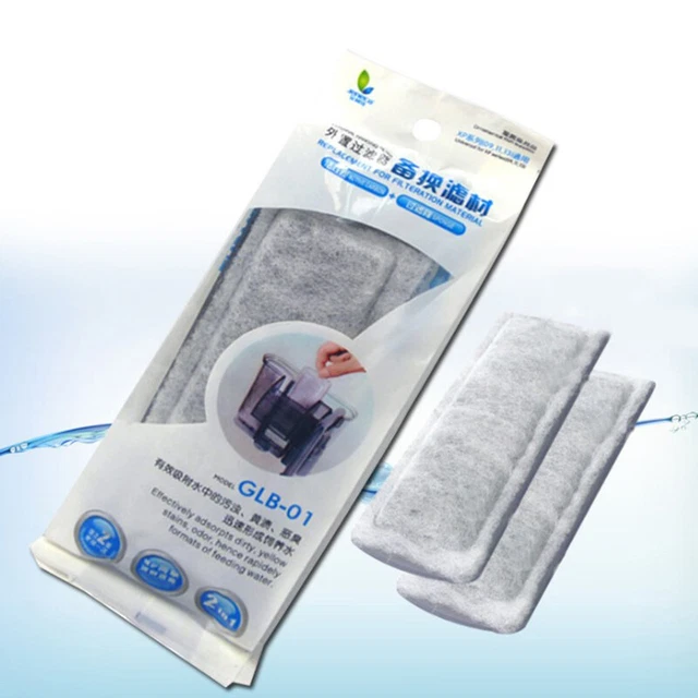 2 piezas filtro de acuario tanque filtración filtro de carbono activado medios de algodón AGZ8