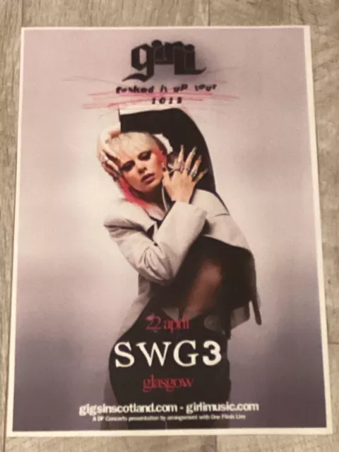 Girli —- Glasgow April 2023 Live Music Show Tour Memorabilia Concert/Gig Poster!