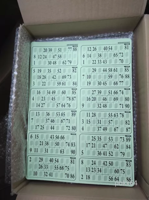 Carton de Jeu Loto 6 grilles sur une plaque 29x20cm epais rigide 1